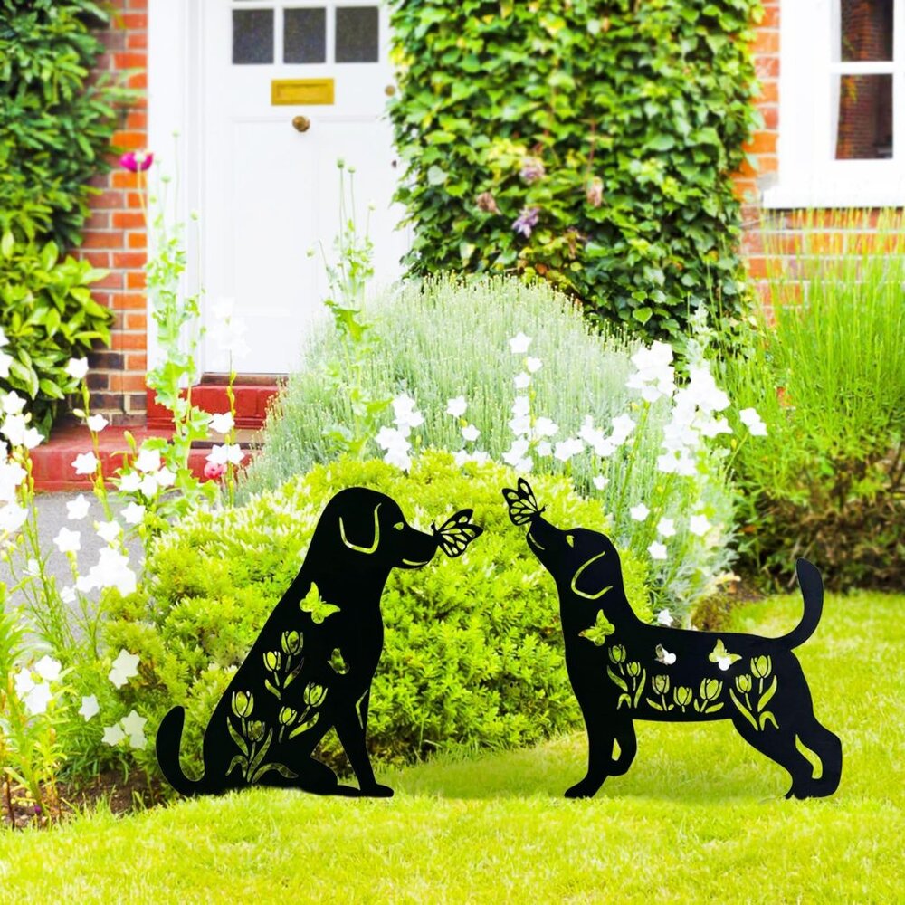 Dog Metal Decorative Garden Stakes Labrador Dog Gifts for Women/Men Animal Silho - Picture 6 of 8